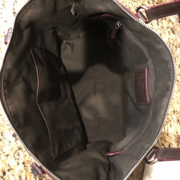 Coach Signature Leather & Canvas "C" Brown Tote - Picture 5 of 6